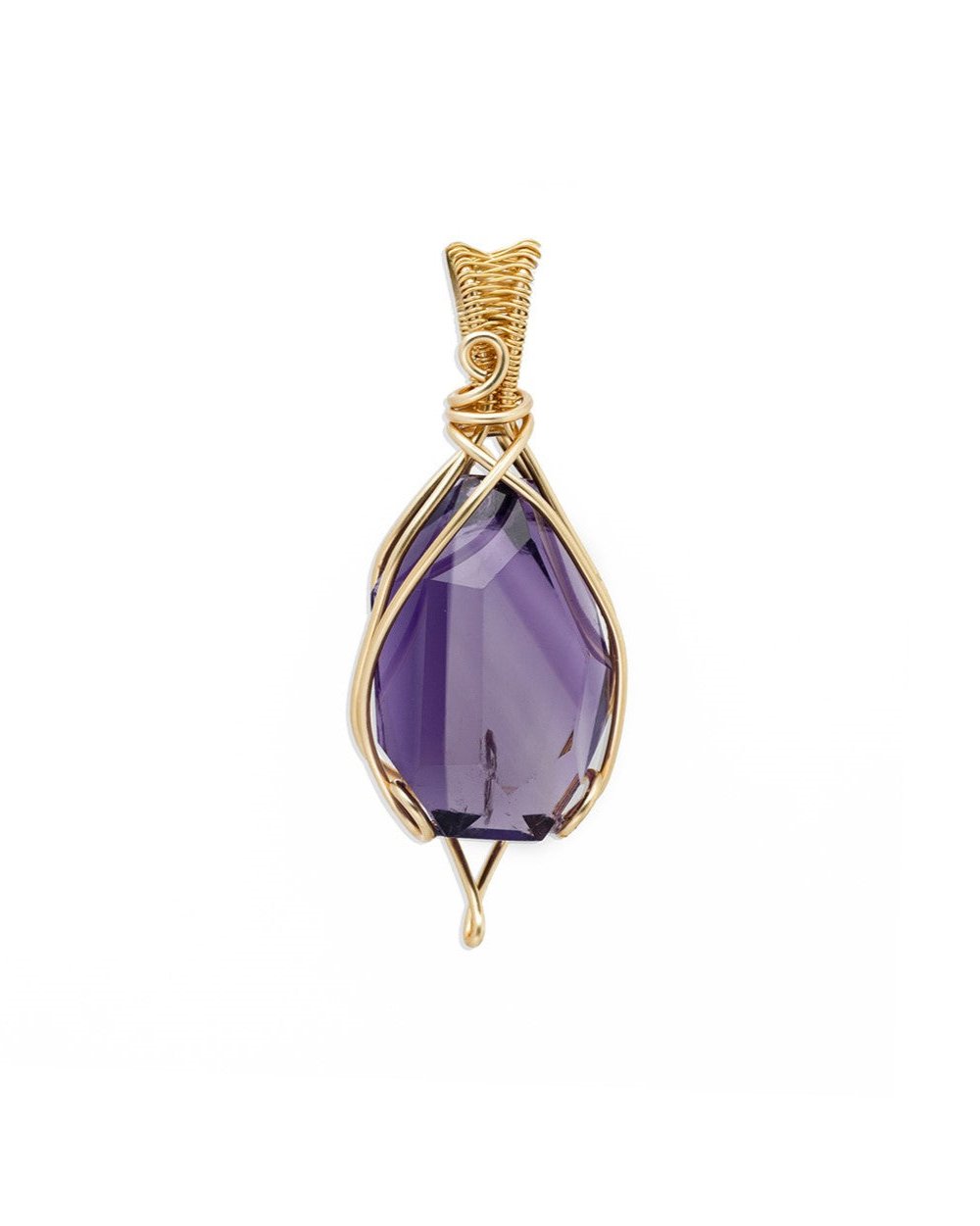 drop shaped deep violet amethyst pendant