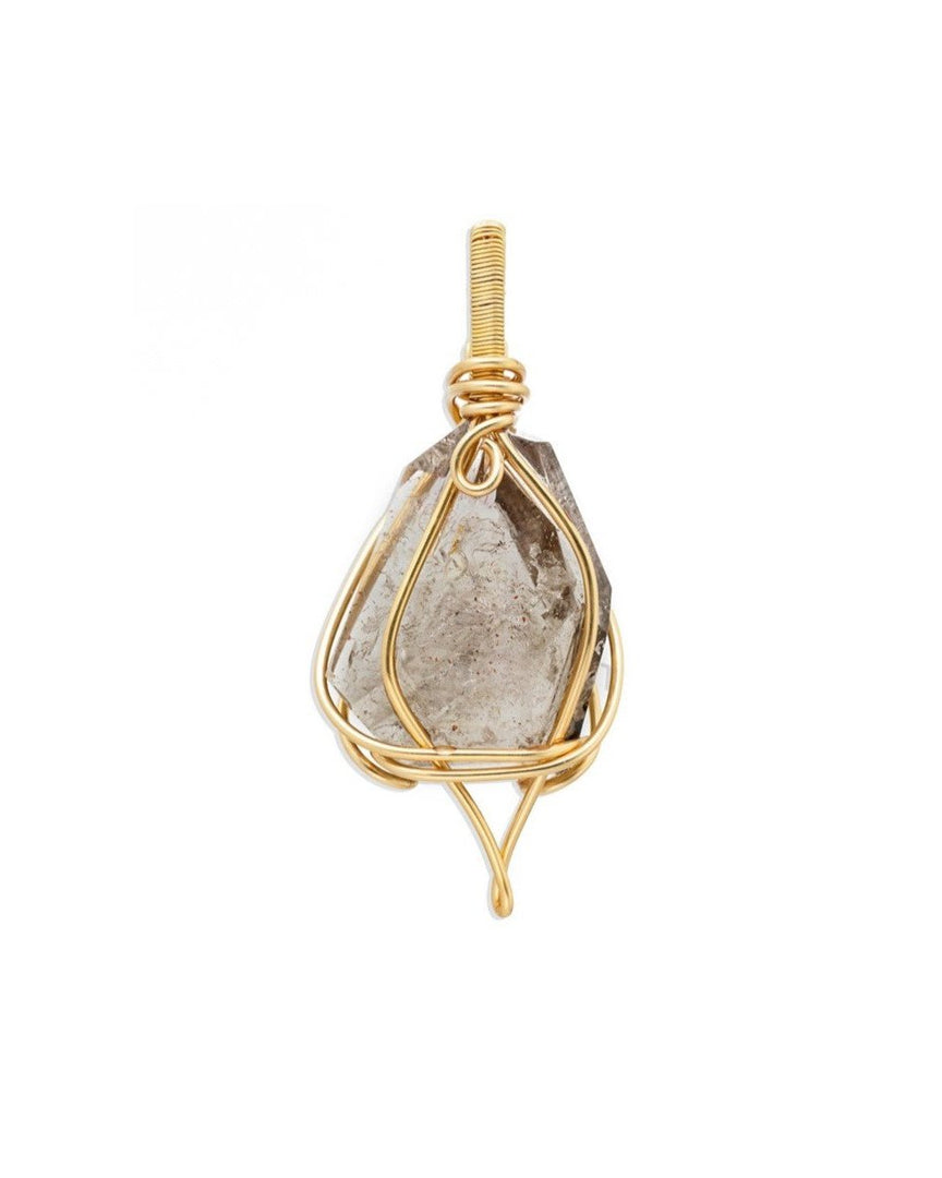 irregular shape smoky super seven pendant