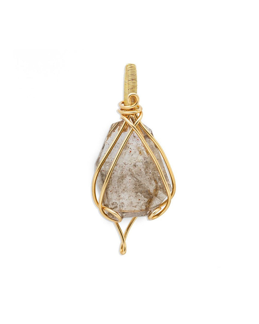 irregular shape smoky super seven pendant