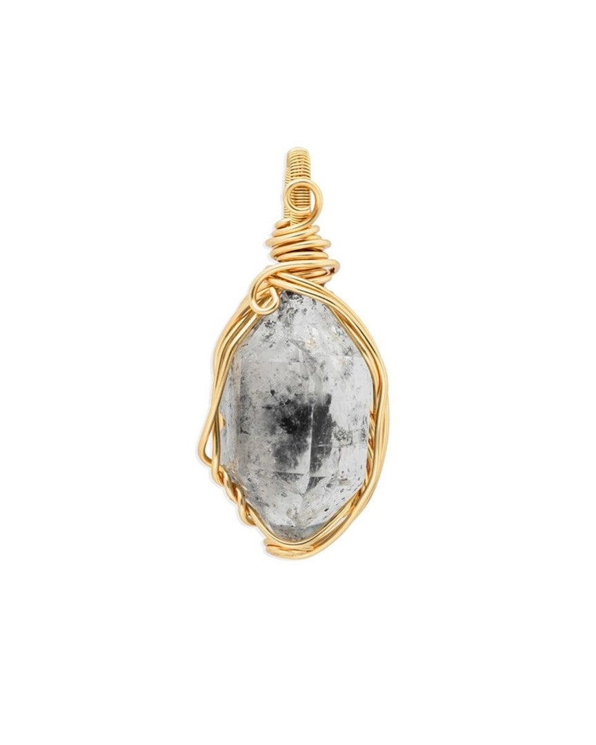 double pointed herkimer diamond pendant