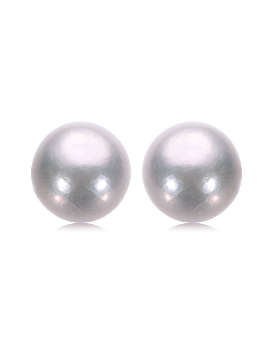 12mm round freshwater pearl stud earrings