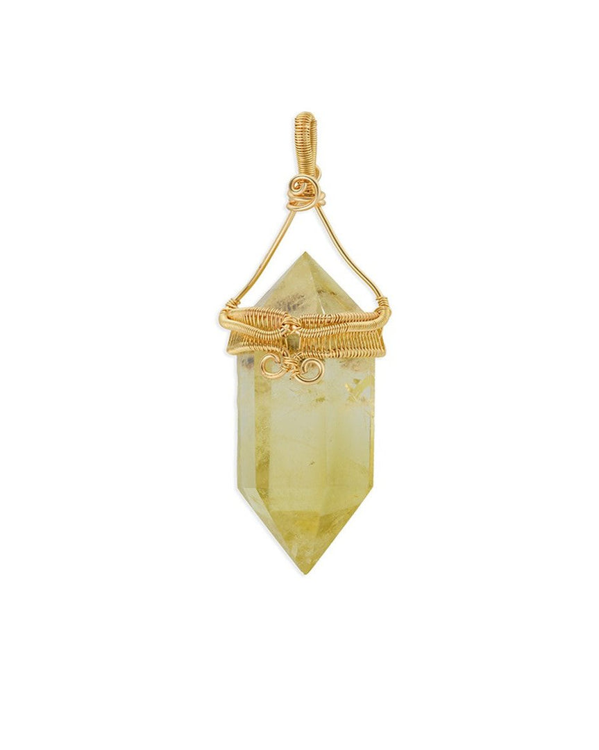 chubby double pointed citrine pendant