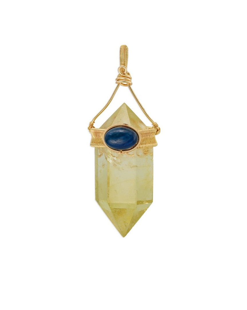 chubby double pointed citrine pendant