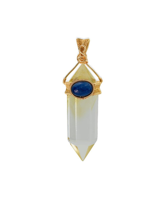 thin double pointed citrine pendant