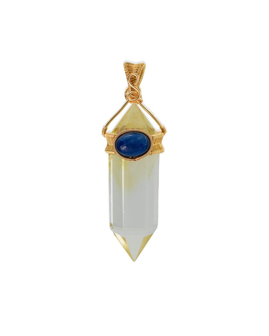 thin double pointed citrine pendant