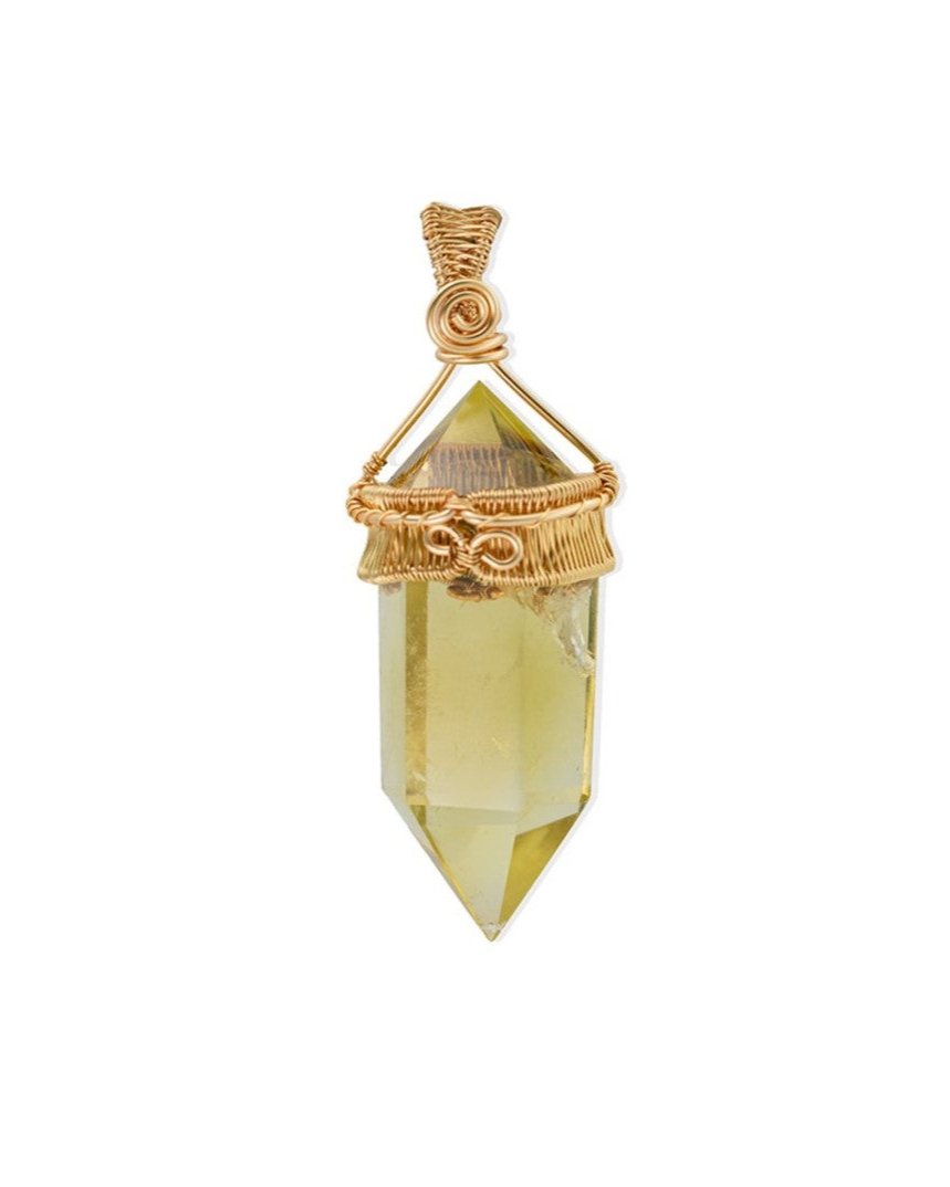 chubby double pointed citrine pendant