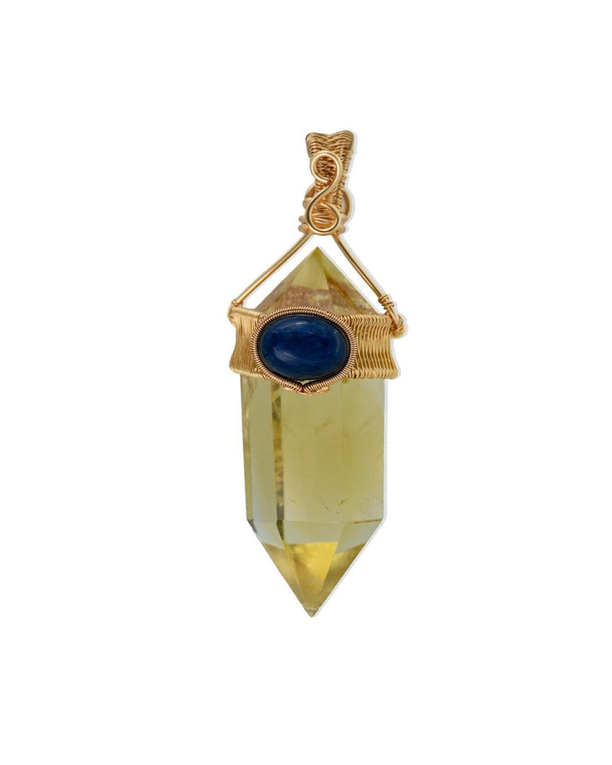 chubby double pointed citrine pendant