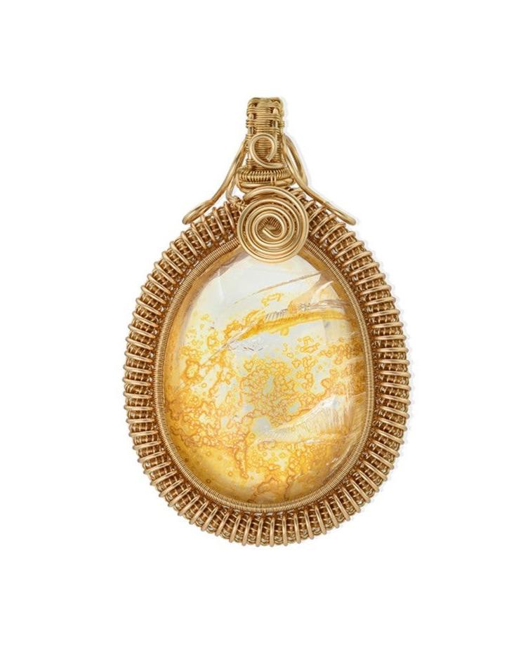 elegant oval hematoid quartz pendant