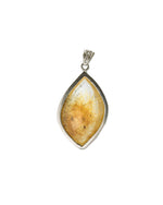 Load image into Gallery viewer, golden rutilated quartz pendant in silver setting
