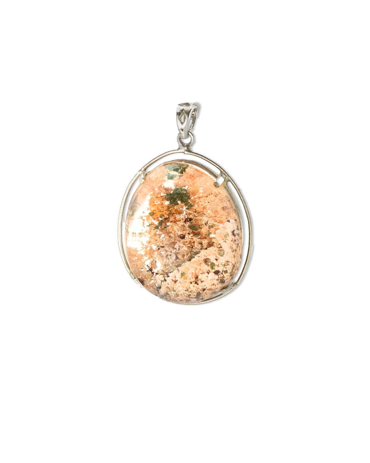 seabed world phantom quartz pendant in silver setting