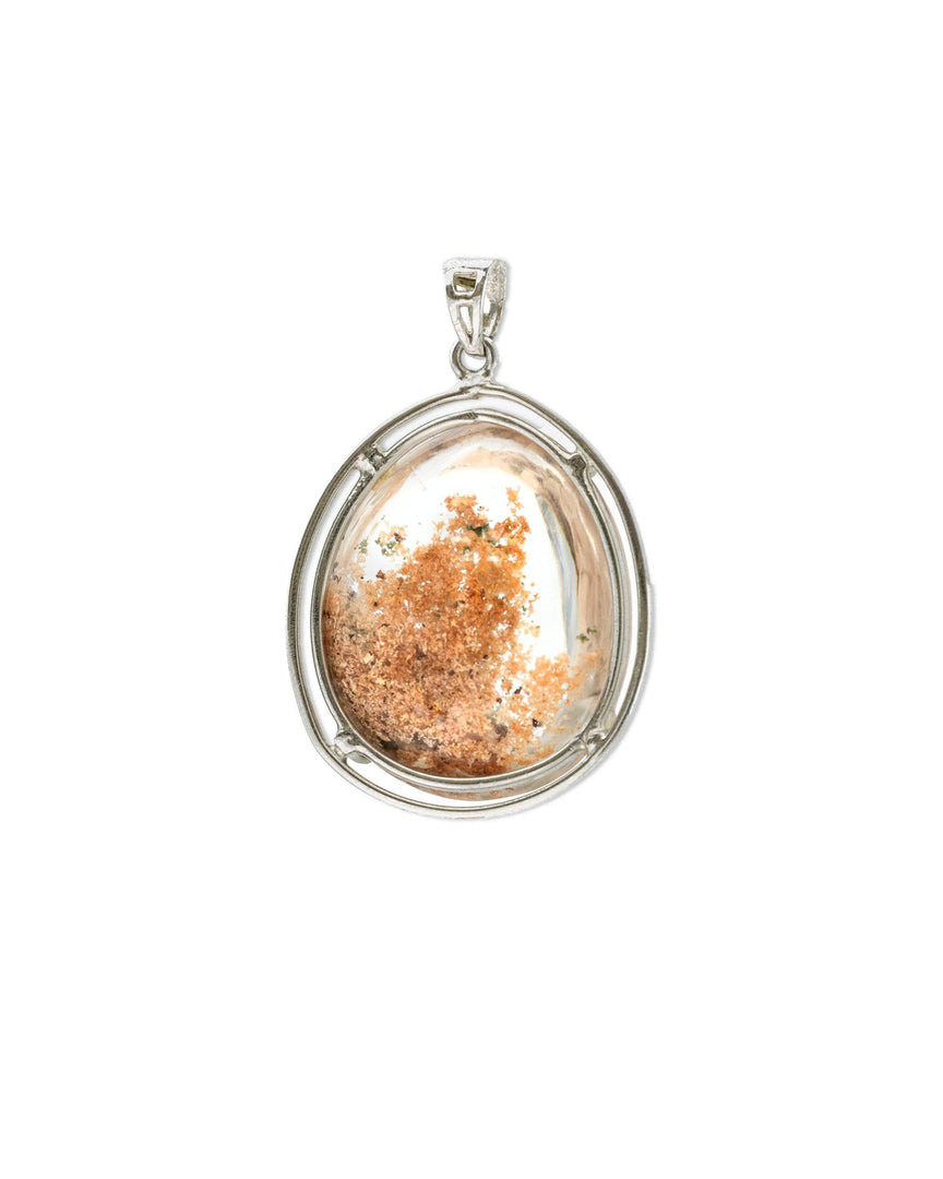 seabed world phantom quartz pendant in silver setting