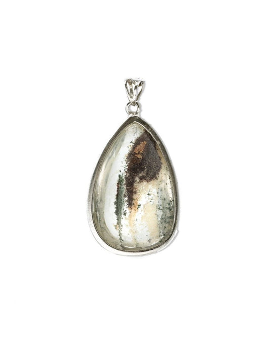 Seabed World Phantom Quartz Pendant in Silver Setting