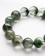 Load image into Gallery viewer, close up of Green Phantom Quartz Bracelet (Dense Inclusion) on a white background