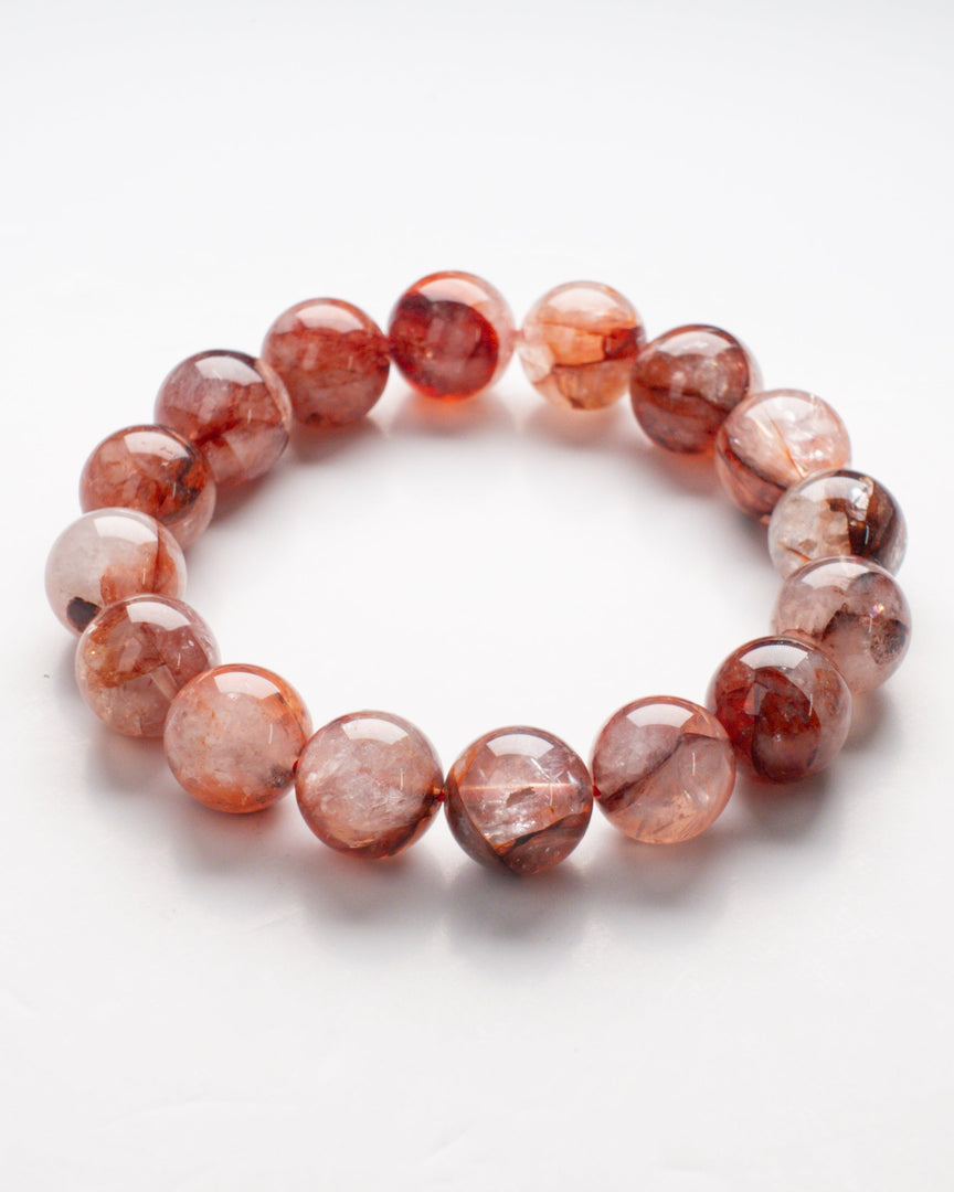 Hematoid Quartz Bracelet (Light Red)