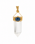 Load image into Gallery viewer, Guardian Clear Quartz Pendant with Lapis Lazuli