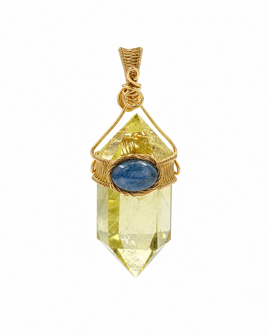Handmade Double Pointed Citrine Pendant