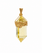 Load image into Gallery viewer, Handmade Large Double Pointed Natural Citrine Pendant | Exceptional Clarity