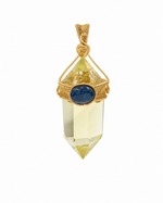 Load image into Gallery viewer, Handmade Small Double Pointed Clear Citrine Pendant