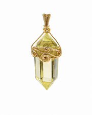 Handmade Small Double Pointed Clear Citrine Pendant