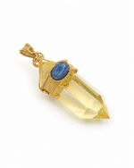 Load image into Gallery viewer, Handmade Large Double Pointed Natural Citrine Pendant | Exceptional Clarity