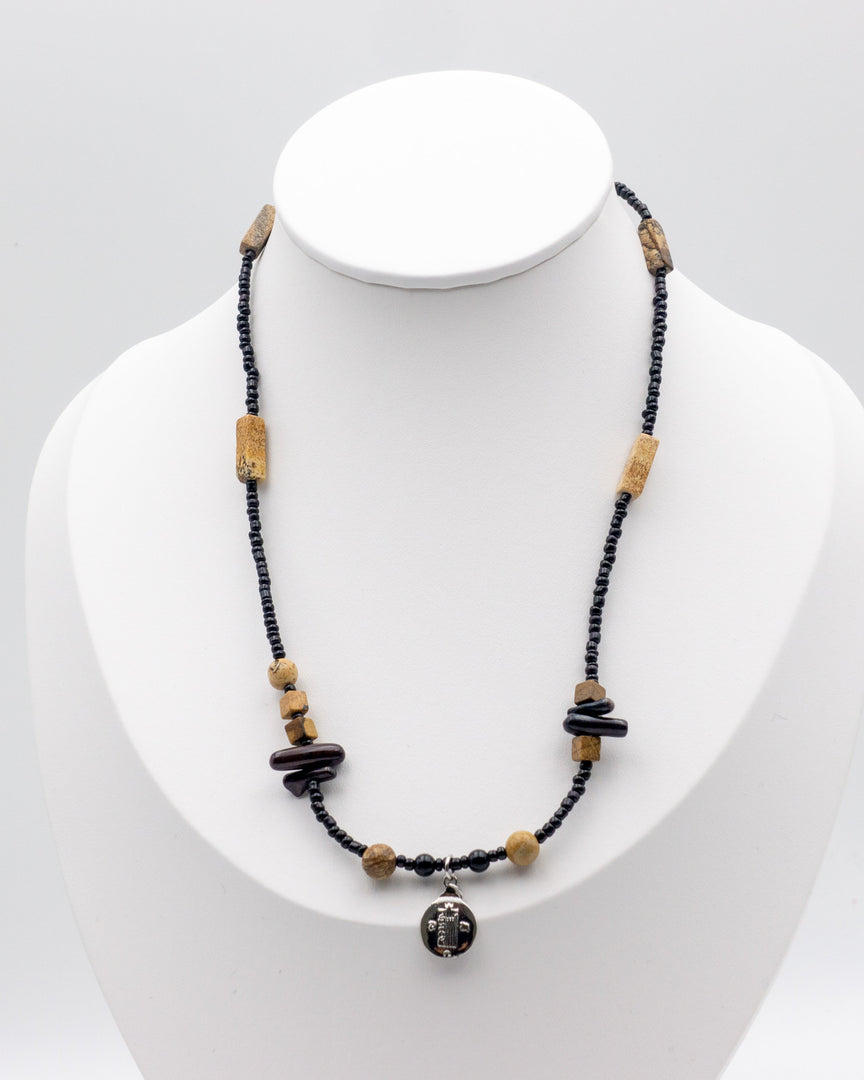 Black Wood Shell Necklace