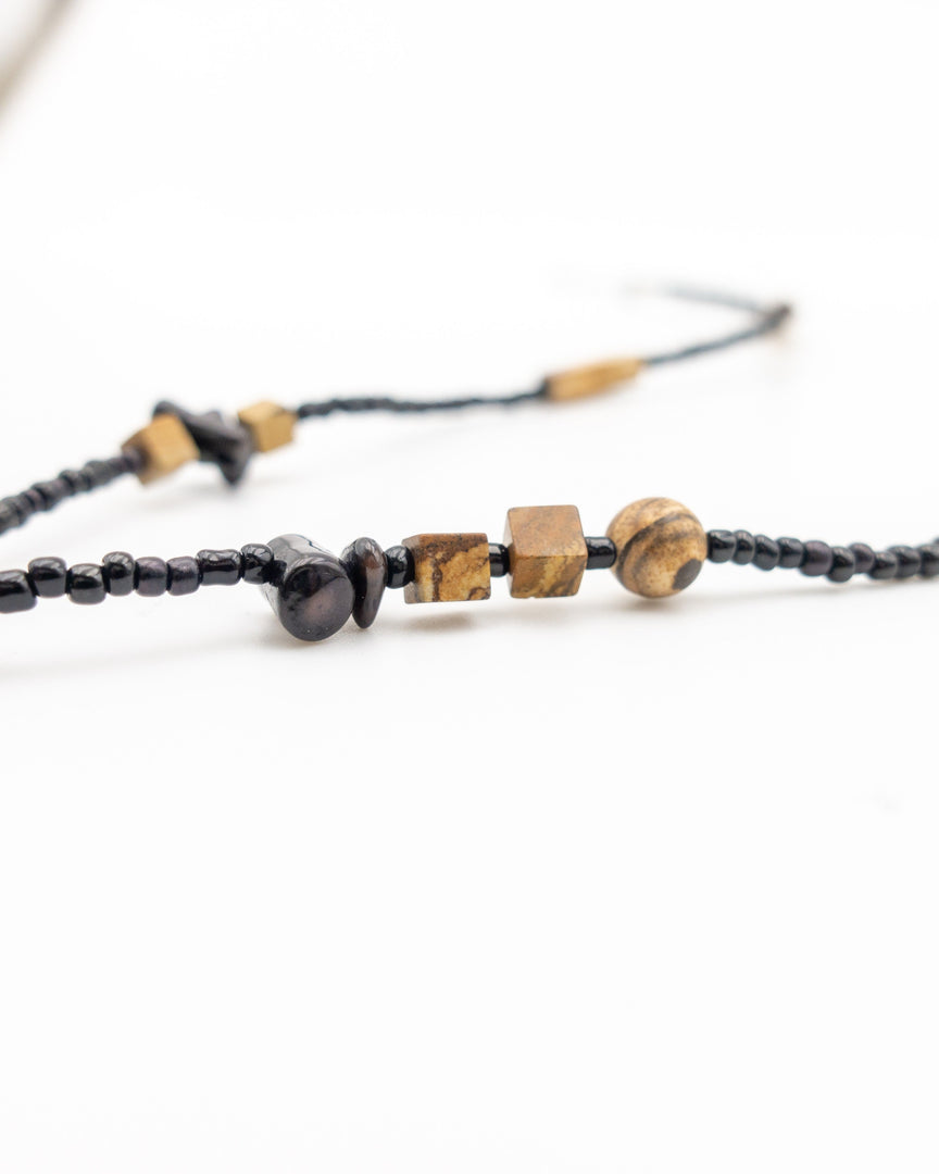 Black Wood Shell Necklace