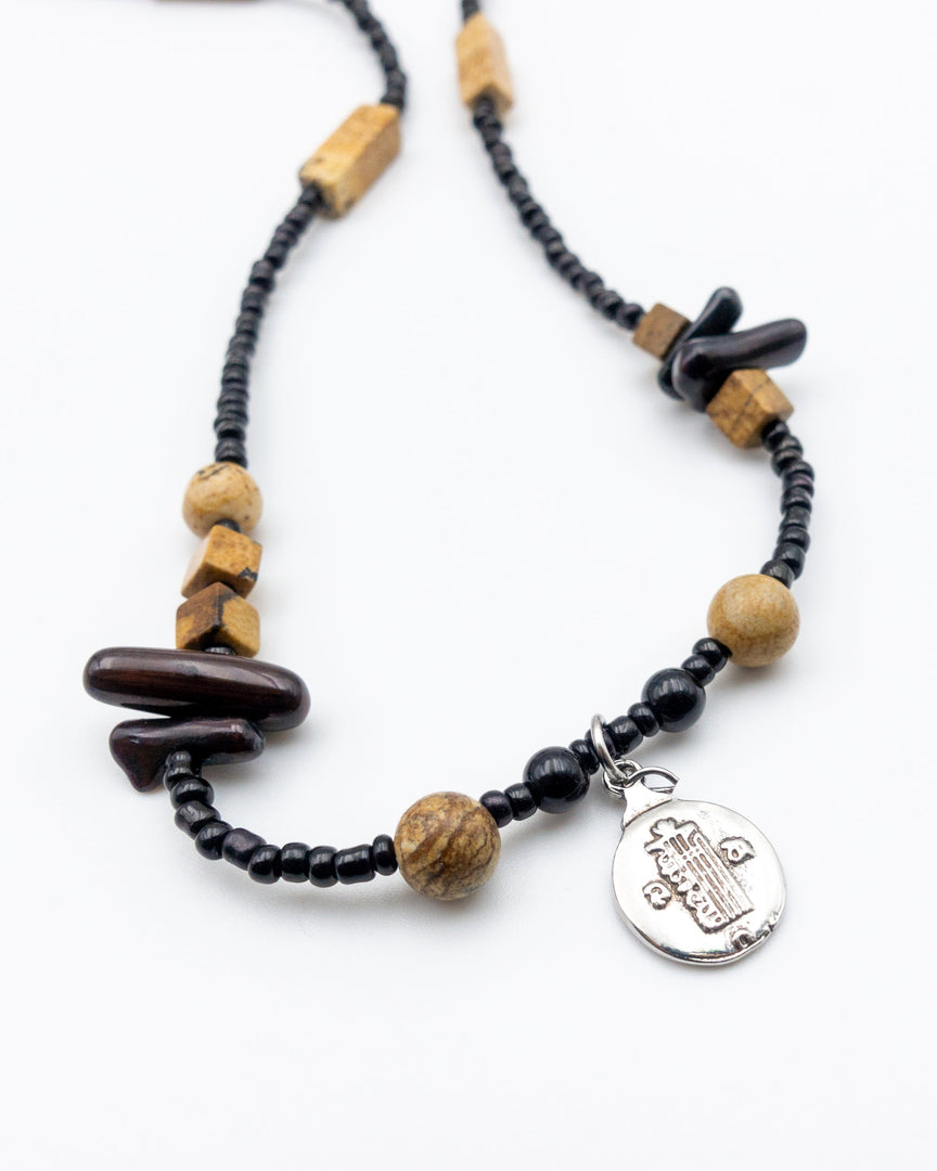 Black Wood Shell Necklace