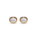 Golden Classical Oval Stud Earrings