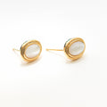 Golden Classical Oval Stud Earrings