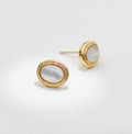 Golden Classical Oval Stud Earrings