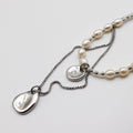 Double Chain Beaded Pearl Necklace