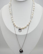 Load image into Gallery viewer, Double Chain Beaded Pearl Necklace
