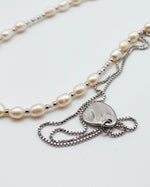 Load image into Gallery viewer, Double Chain Beaded Pearl Necklace
