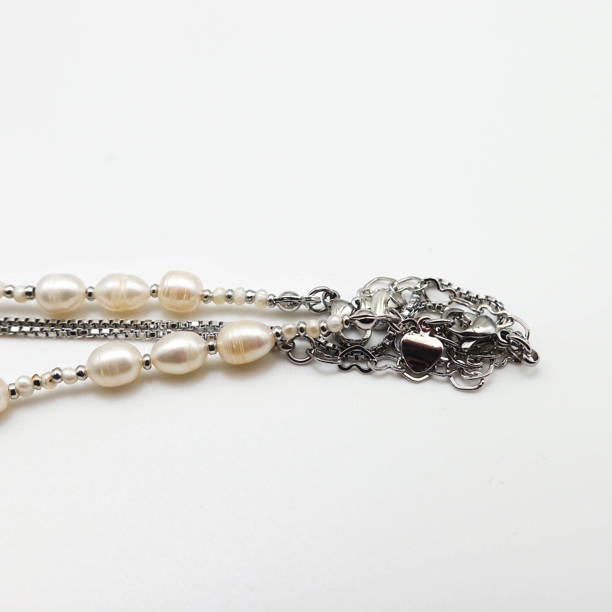 Double Chain Beaded Pearl Necklace