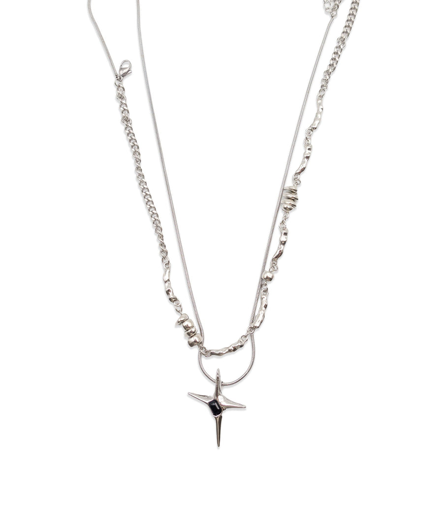 Star Pendant Double Chain Necklace