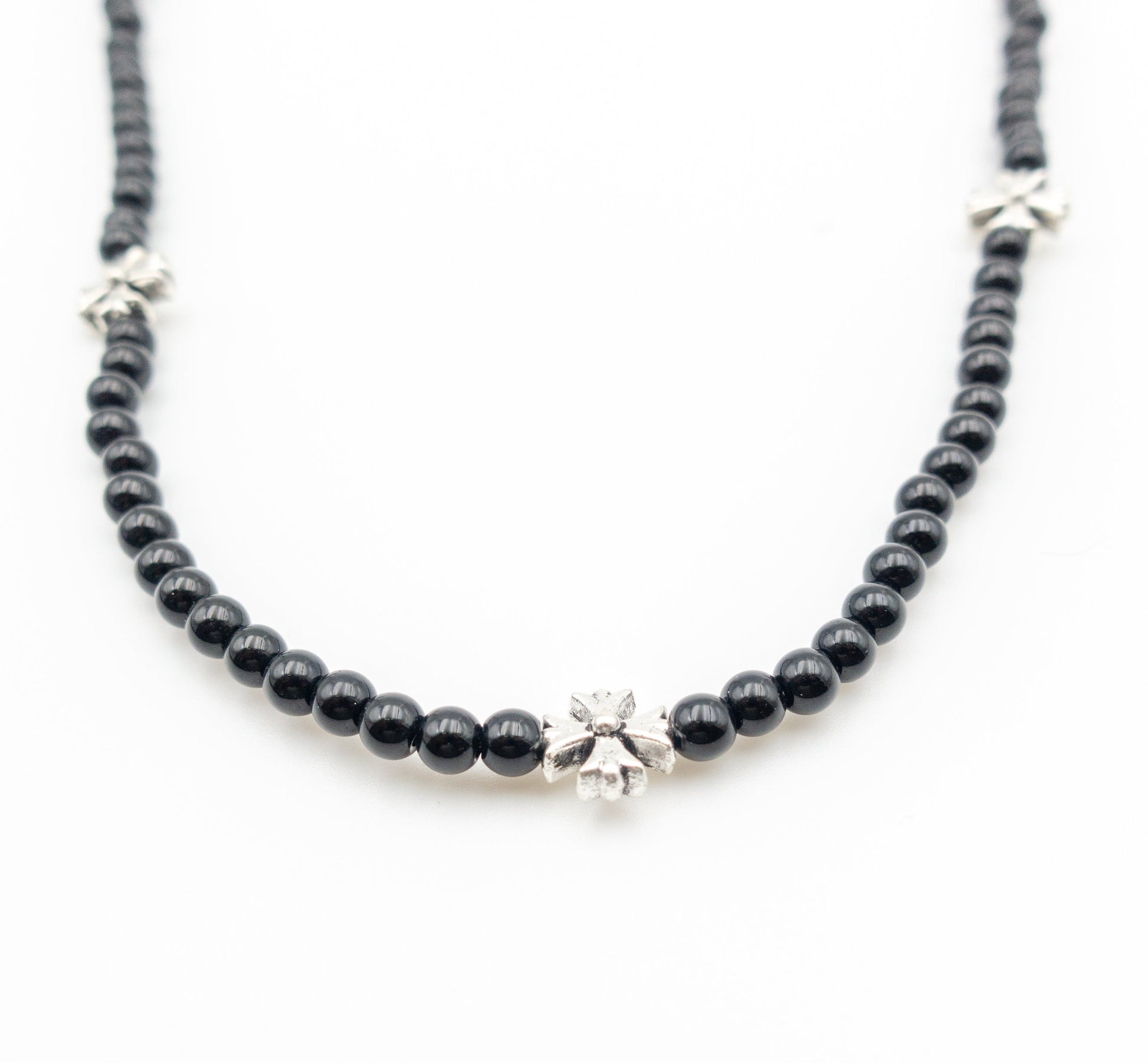 Black Pearl Cross Pendant Necklace