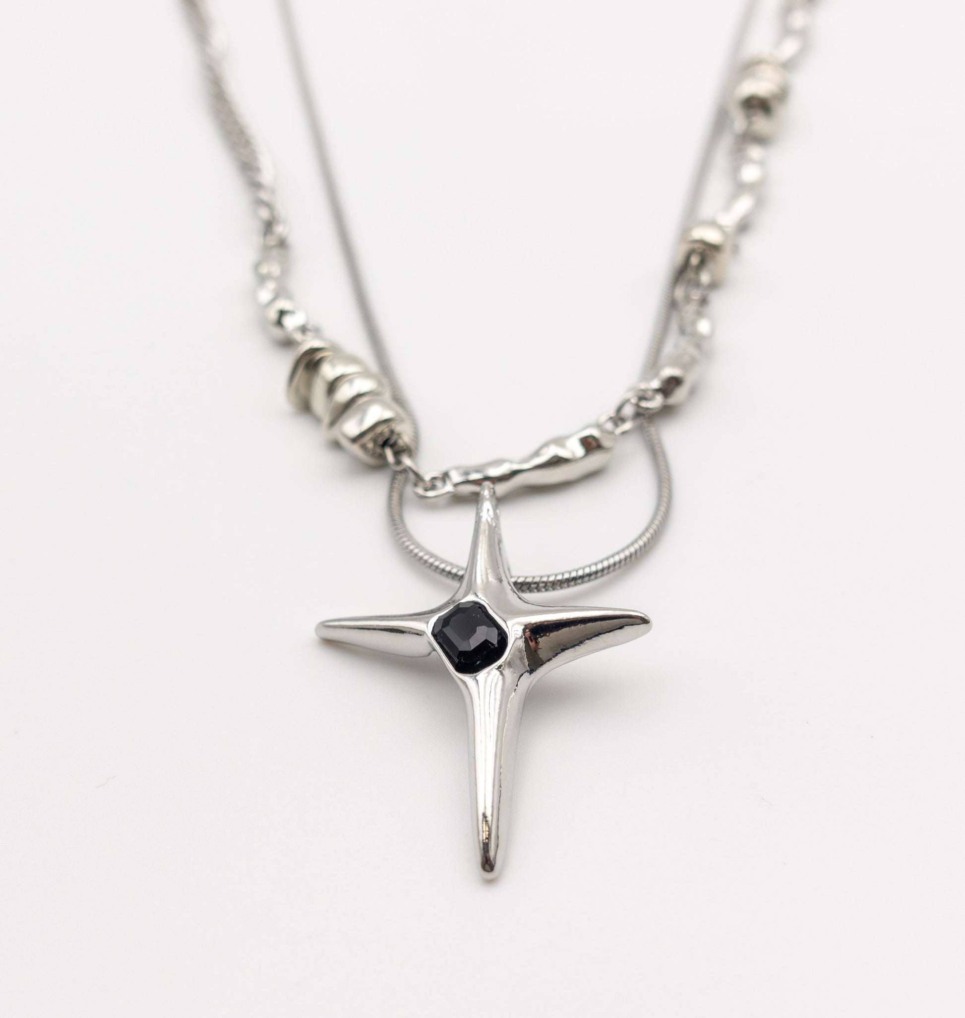 Star Pendant Double Chain Necklace