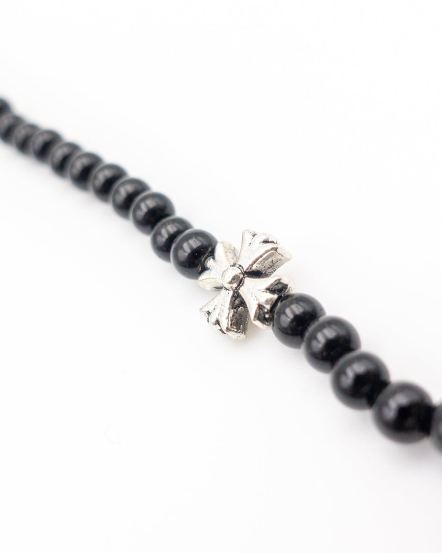 Black Pearl Cross Pendant Necklace