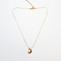 Gold Moon Stone Necklace