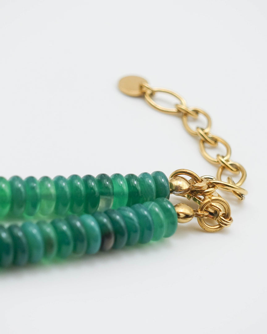 Green Chalcedony Pearl Necklace