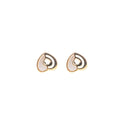 Golden Heart to Heart Stud Earrings