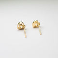 Golden Heart to Heart Stud Earrings