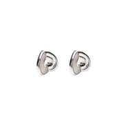 Silver Heart to Heart Stud Earrings