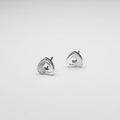 Silver Heart to Heart Stud Earrings