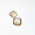 Golden Lustrous Square Stud Earrings