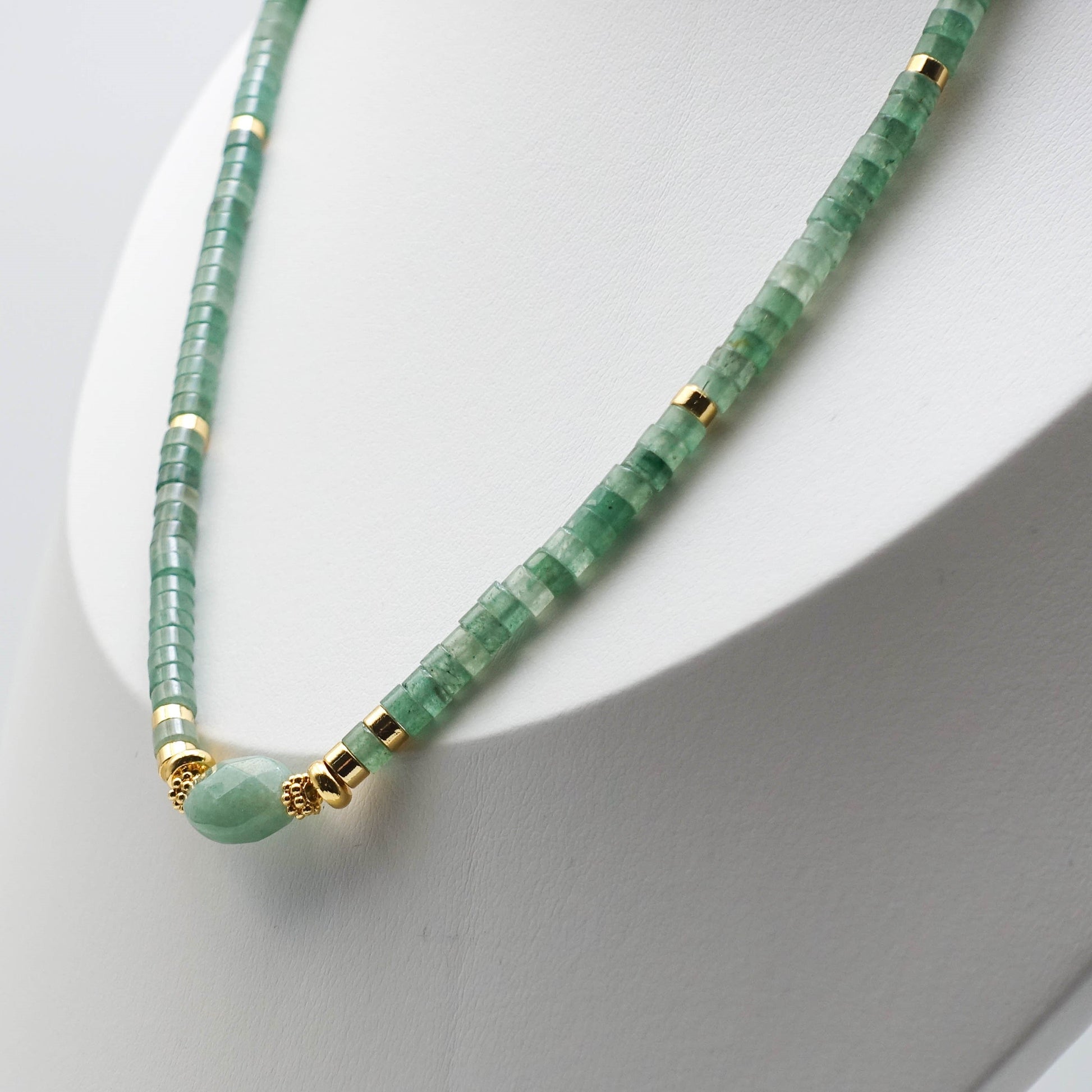 Cylinder Chalcedony Stone Necklace