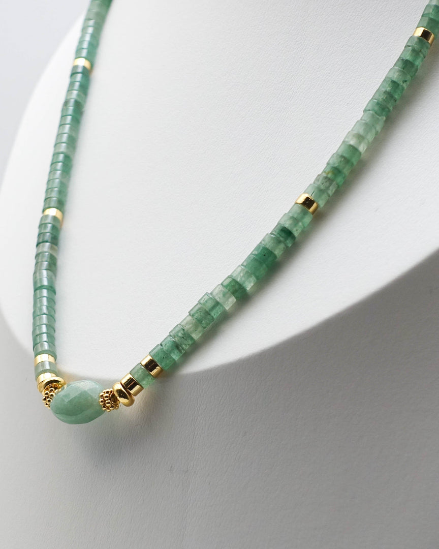 Cylinder Chalcedony Stone Necklace