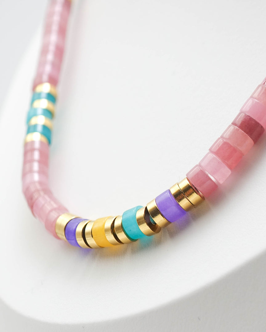 Macaron Chalcedony Stone Necklace