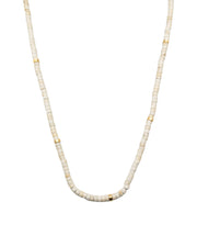 Egg Cream Chalcedony Stone Necklace