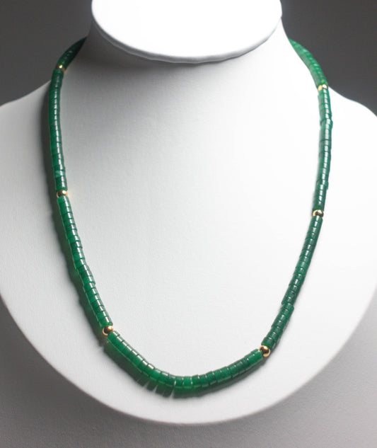 Green Chalcedony Stone Necklace